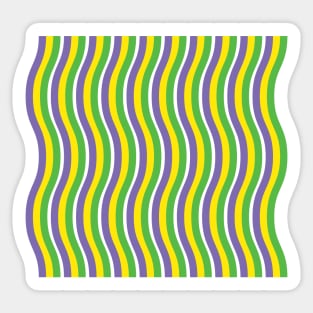 Purple Gold Green Waves Sticker